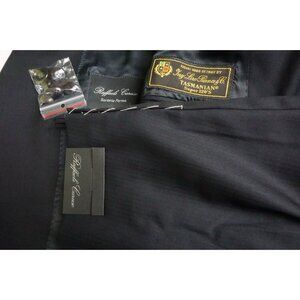 Raffaele Caruso Loro Piana 120s Dark Blue 2 Pc Suit Jacket Pants 44R BRAND NEW